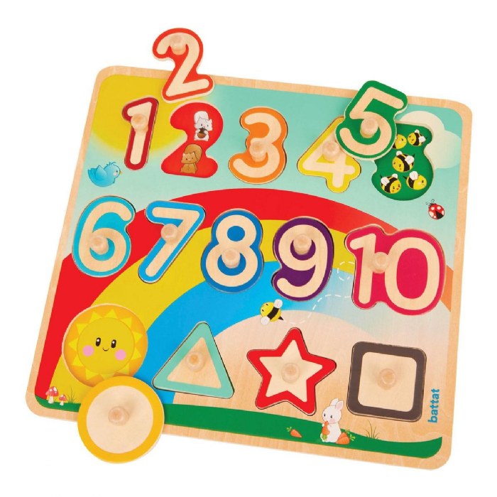 Alternate Image #1 of Wooden ABC and Numbers Peg Puzzle Set