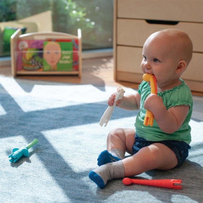 Alternate Image #1 of Silicone Tube Teethers - Set of 4