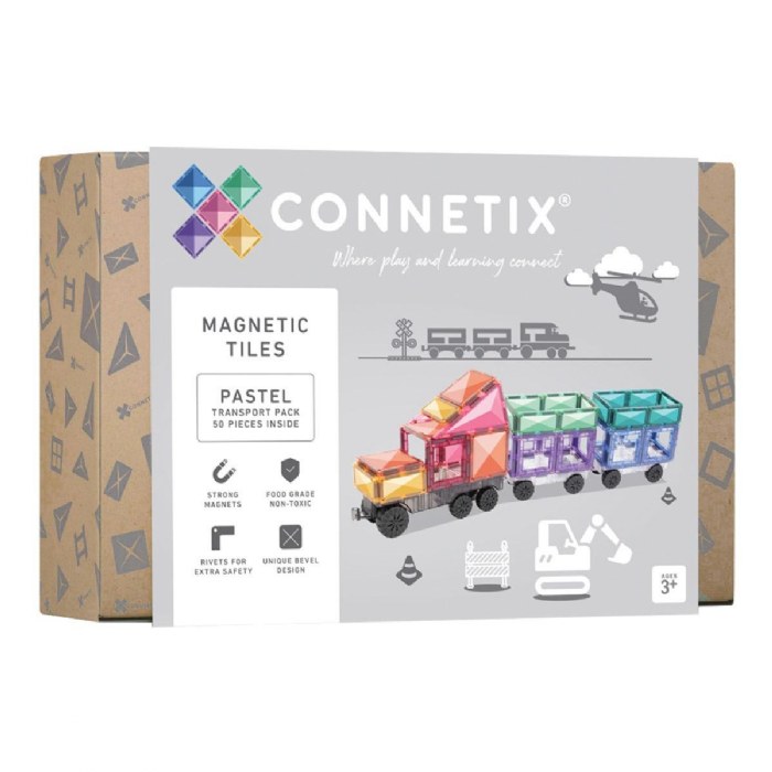 Alternate Image #1 of Colorful Magnetic Tiles Transport Pack - 50 Pieces
