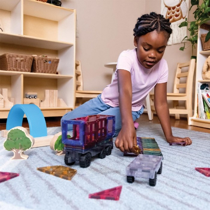 Alternate Image #1 of Colorful Magnetic Tiles Transport Pack - 50 Pieces