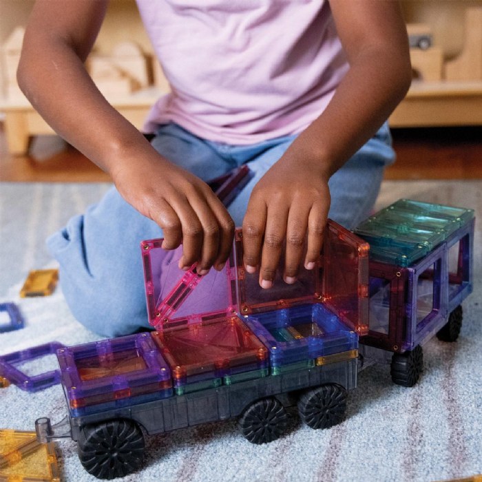 Alternate Image #1 of Colorful Magnetic Tiles Transport Pack - 50 Pieces