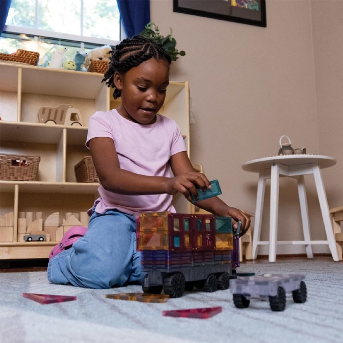 Alternate Image #1 of Colorful Magnetic Tiles Transport Pack - 50 Pieces