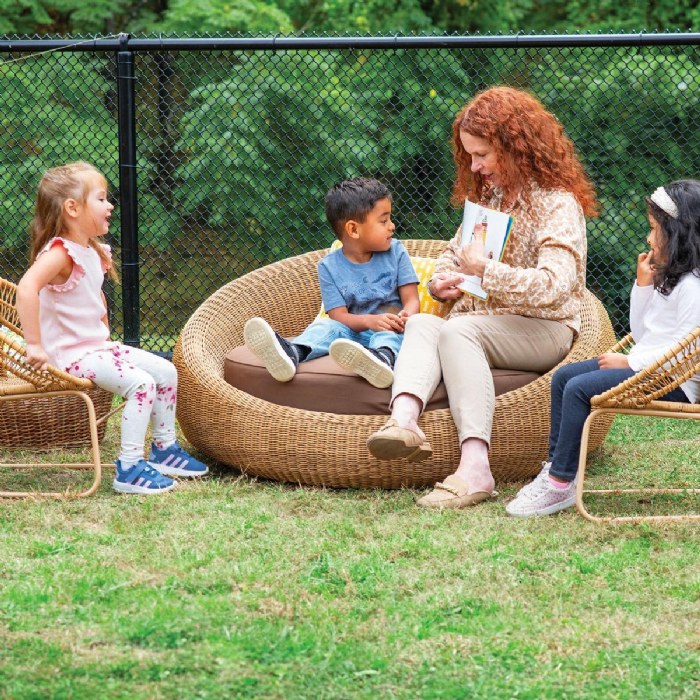 Alternate Image #1 of Round Wicker Lounger