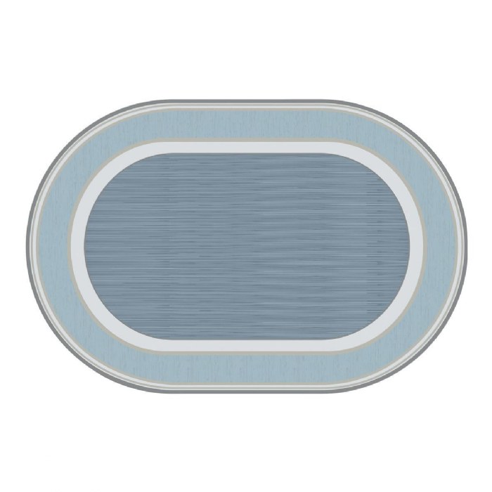 Primary Image of Sense of Place Highland Stripe Carpet - Blue - 4' x 6' Oval