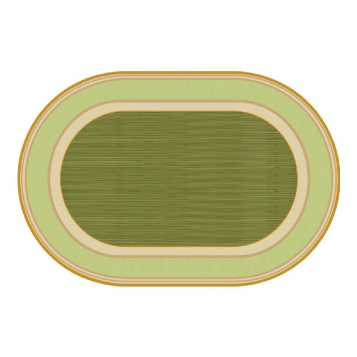 Primary Image of Sense of Place Lowland Stripe Carpet - Green - 4' x 6' Oval