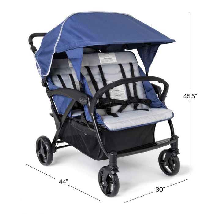 Alternate Image #1 of Gaggle&reg; Odyssey 4-Seat Quad Stroller - Blue/Gray