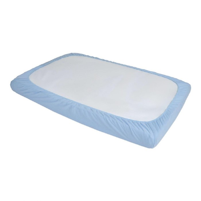 Alternate Image #1 of Lightweight Compact Crib Sheet - Blue