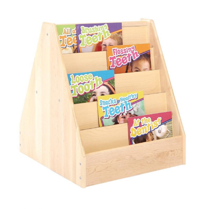 Alternate Image #1 of Maple 5-Shelf 2-Sided Book Display