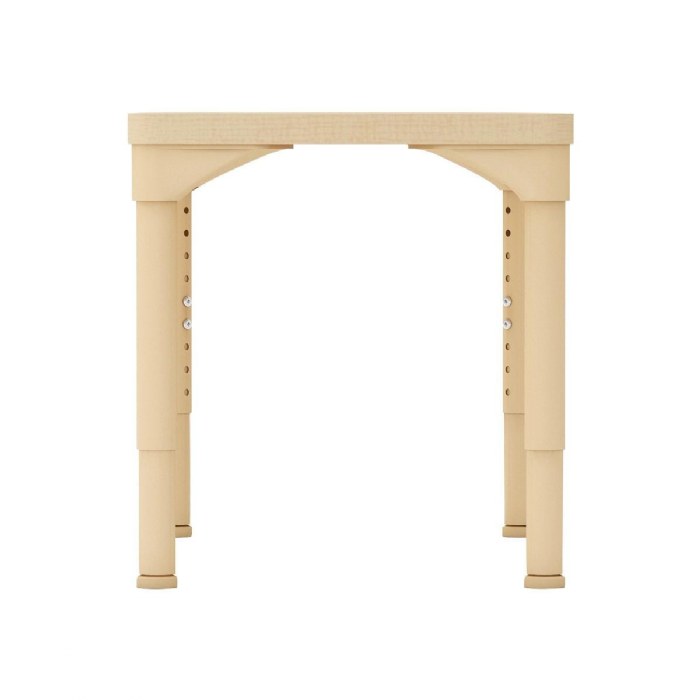 Alternate Image #1 of Half Table 36" x 18" Rectangle Table - Junior - 15"-24" Adjustable Legs