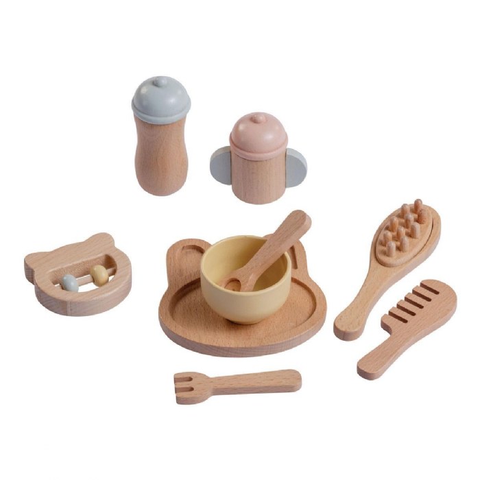 Alternate Image #1 of Wooden Doll Feeding & Grooming Set