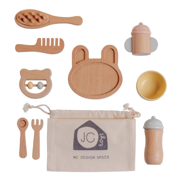 Alternate Image #1 of Wooden Doll Feeding & Grooming Set