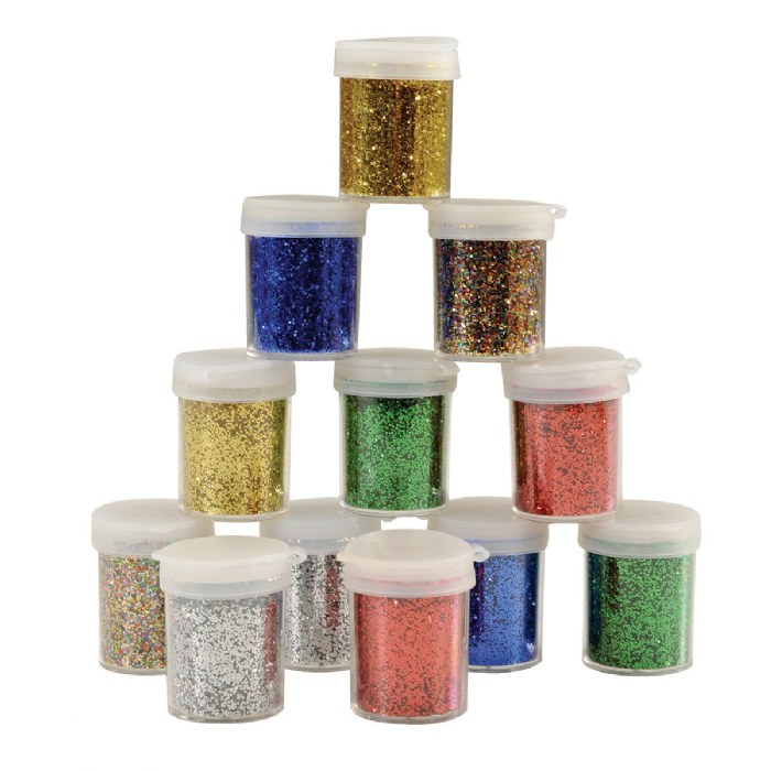 Primary Image of Glitter Shaker .75 oz  6 different colors - Set of 12
