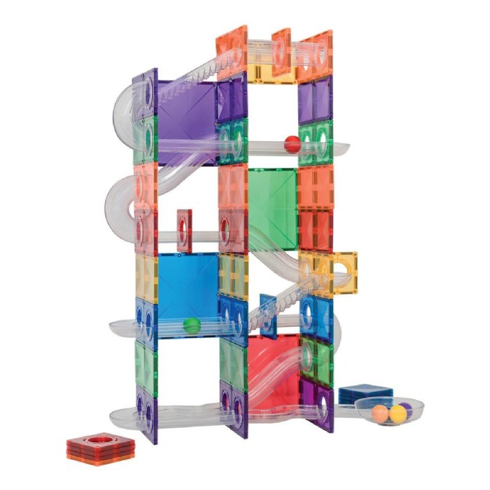 Primary Image of Rainbow Magnetic Tiles Ball Run - 134 Pieces