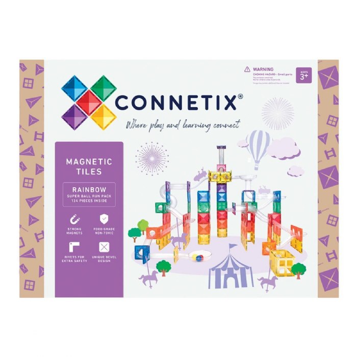 Alternate Image #1 of Rainbow Magnetic Tiles Ball Run - 134 Pieces