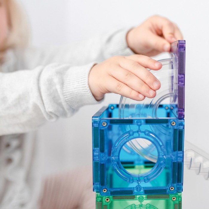 Alternate Image #1 of Rainbow Magnetic Tiles Ball Run - 134 Pieces