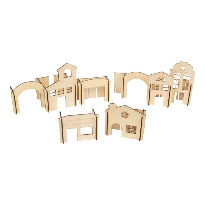 Primary Image of Kindertown Buildings - Wooden Construction Set