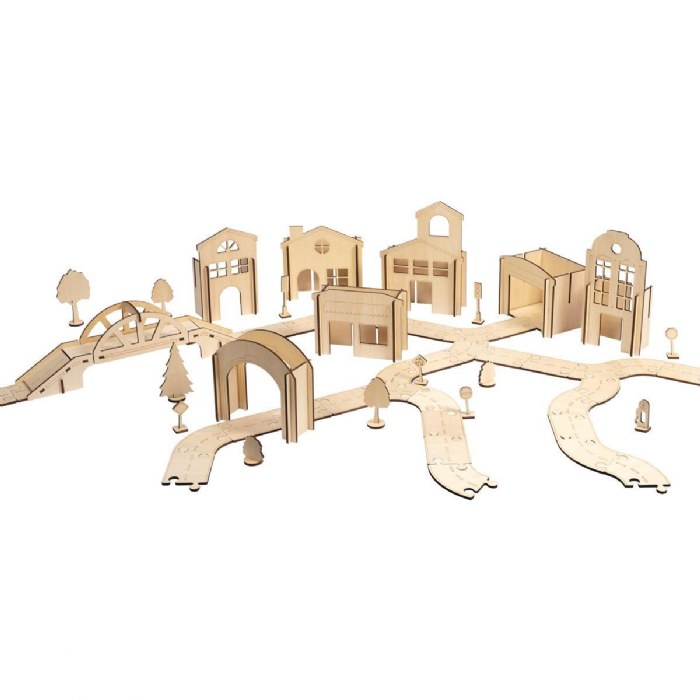 Alternate Image #1 of Kindertown Buildings - Wooden Construction Set