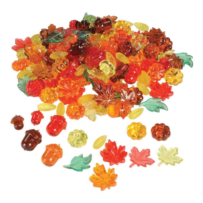 Primary Image of Leaves and Seeds Counters - 144 Pieces