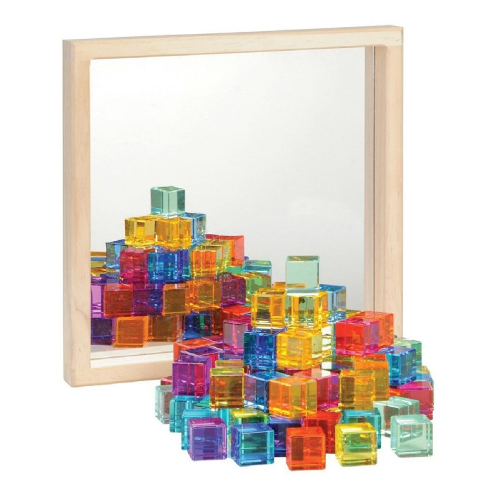 Alternate Image #1 of Translucent Cubes with Mirror Tray - 100 Pieces