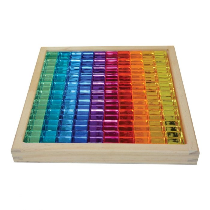 Alternate Image #1 of Translucent Cubes with Mirror Tray - 100 Pieces