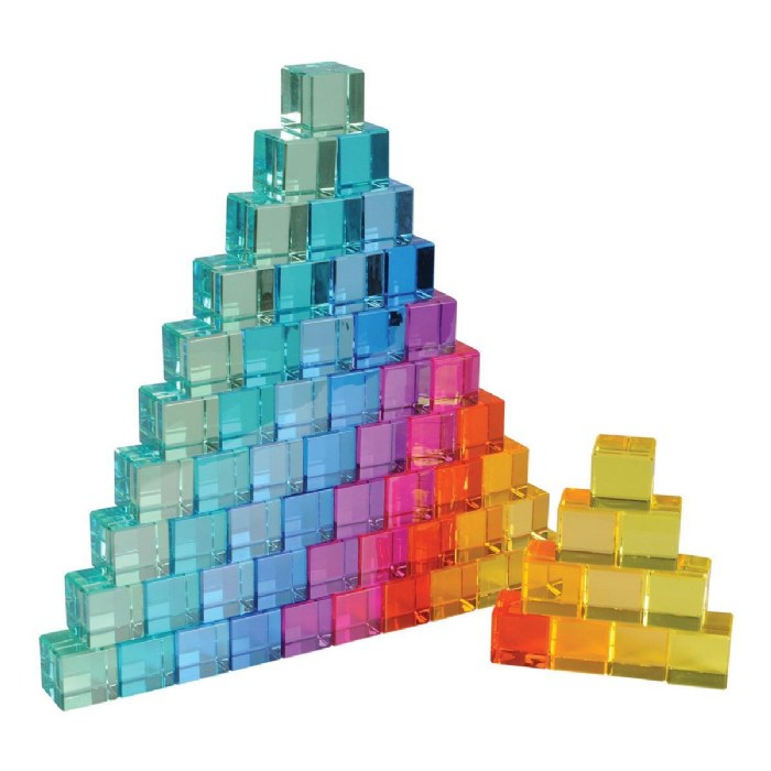 Alternate Image #1 of Translucent Cubes with Mirror Tray - 100 Pieces