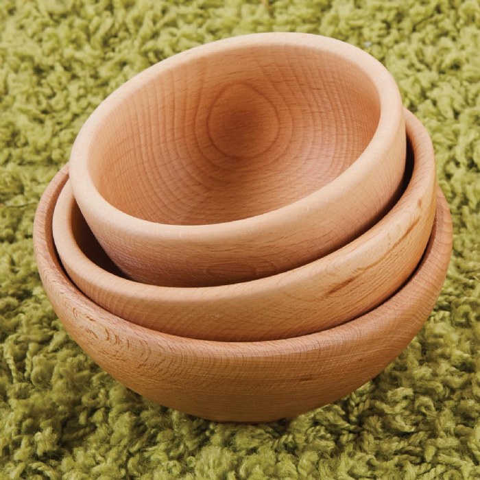 Alternate Image #1 of Wooden Nesting Bowls - Set of 3