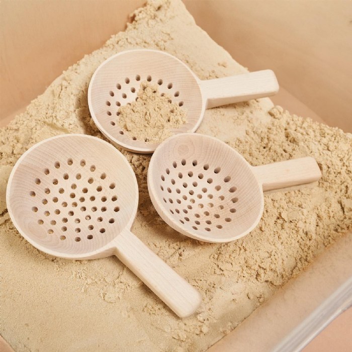 Alternate Image #1 of Short Handled Wooden Slotted Spoons - Set of 3