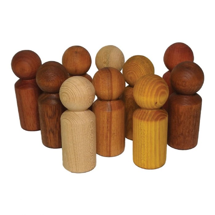Alternate Image #1 of Multicultural Wooden Peg People - Set of 10