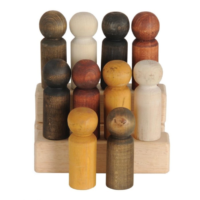 Alternate Image #1 of Multicultural Wooden Peg People - Set of 10