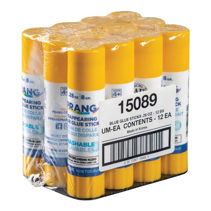 Alternate Image #1 of Blue Washable Glue Sticks - Set of 12