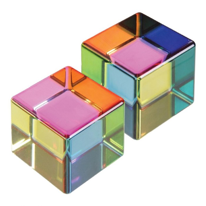 Alternate Image #1 of 2" Multi-Color Translucent Acrylic Cubes - Set of 2