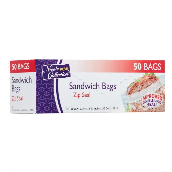 Primary Image of Sandwich Zip Seal Storage Bags - 50 Pack