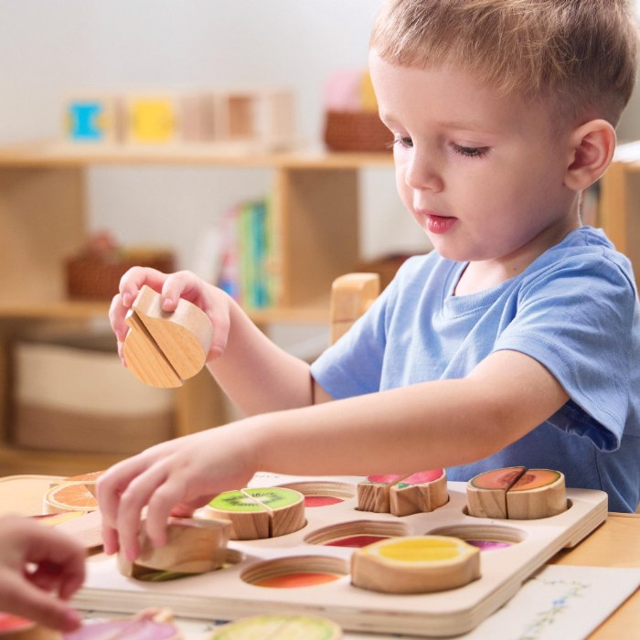 Alternate Image #1 of Wooden Slice & Match Fruit Puzzle