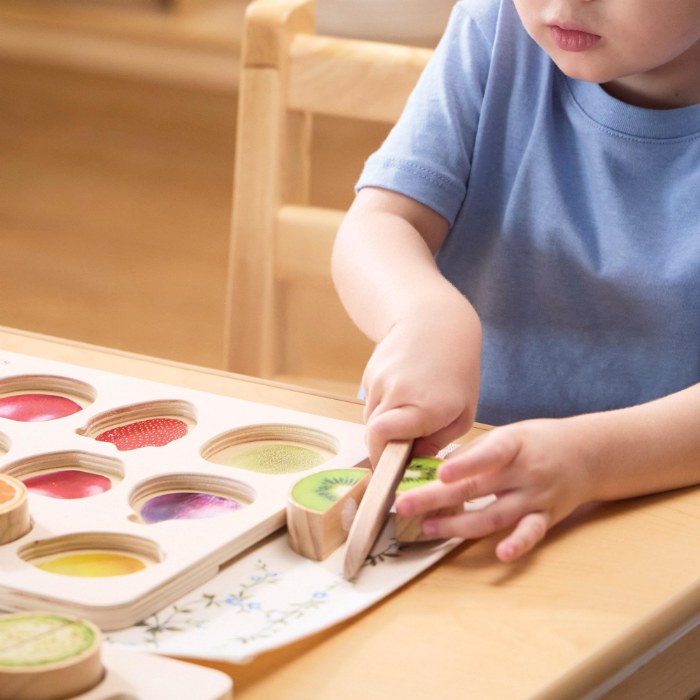 Alternate Image #1 of Wooden Slice & Match Fruit Puzzle