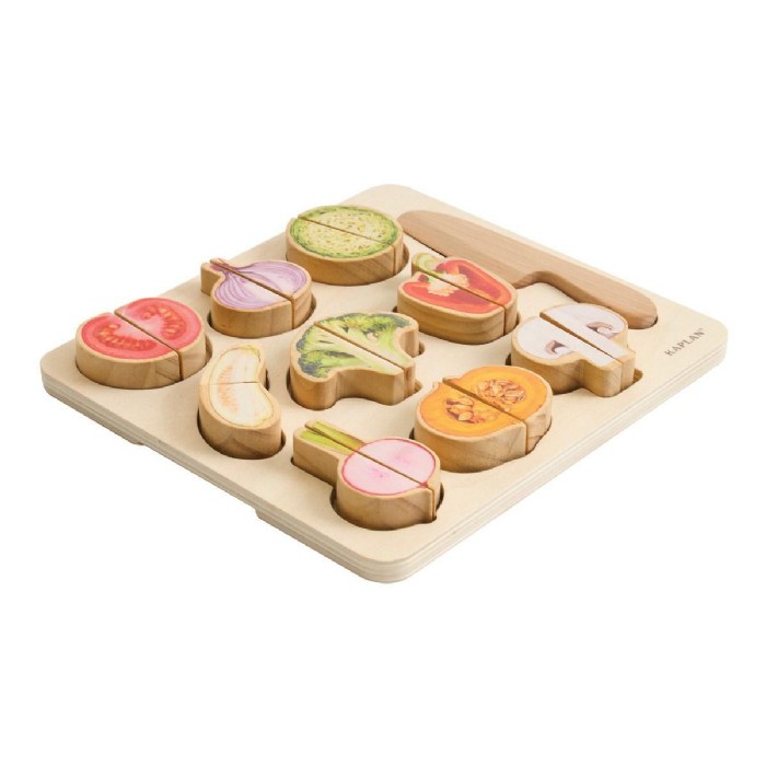 Alternate Image #1 of Wooden Slice & Match Vegetable Puzzle