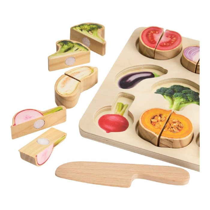 Alternate Image #1 of Wooden Slice & Match Vegetable Puzzle