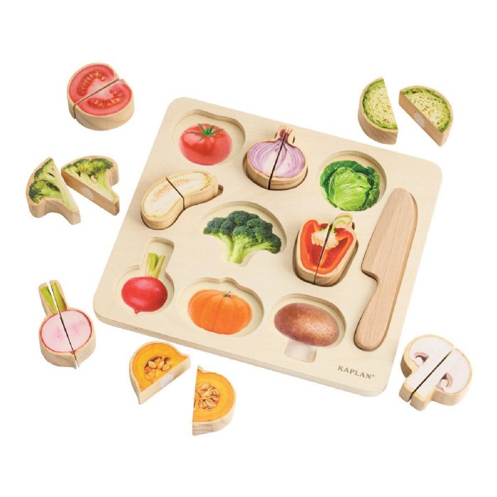 Alternate Image #1 of Wooden Slice & Match Vegetable Puzzle