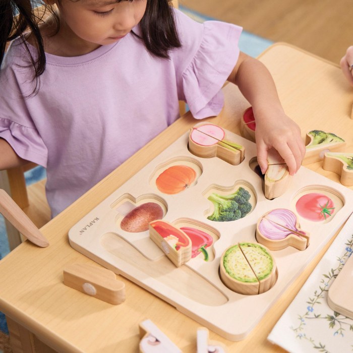 Alternate Image #1 of Wooden Slice & Match Vegetable Puzzle