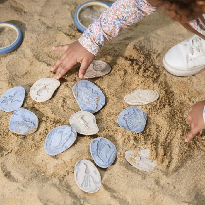 Alternate Image #1 of Magnetic Matching Aquatic Life Fossil Stones - Set of 8