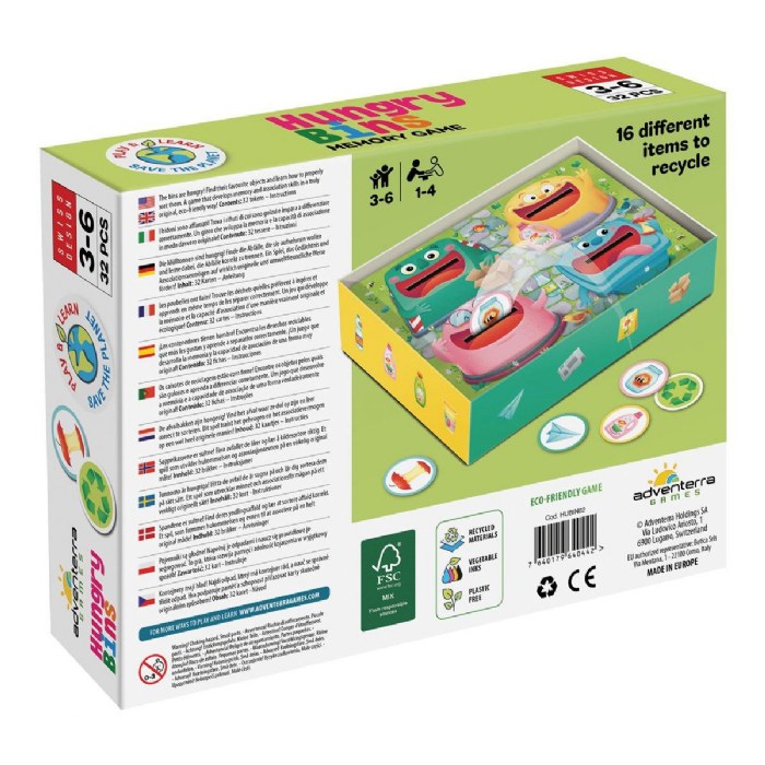 Alternate Image #1 of Hungry Bins: Learn to Recycle Memory Game