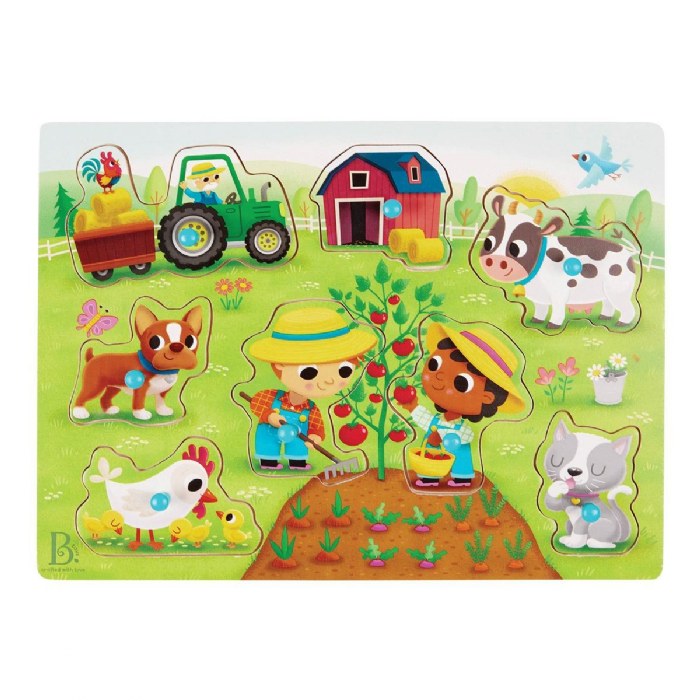 Alternate Image #1 of Farmyard Friends Peg Puzzle 2-Pack