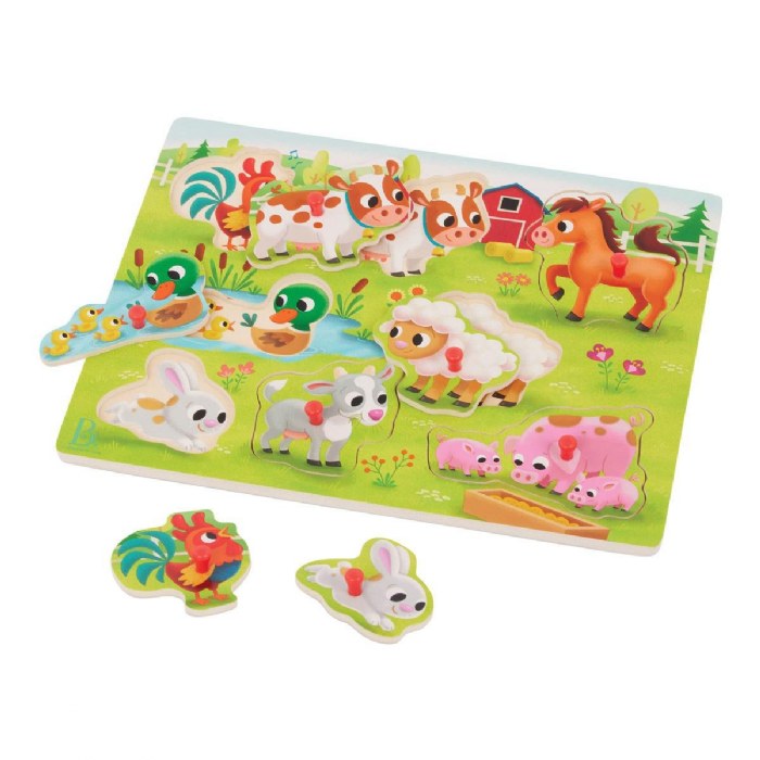 Alternate Image #1 of Farmyard Friends Peg Puzzle 2-Pack