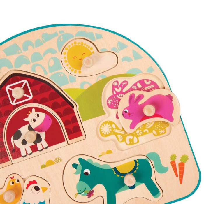 Alternate Image #1 of Animal Barnyard Wooden Peg Puzzle