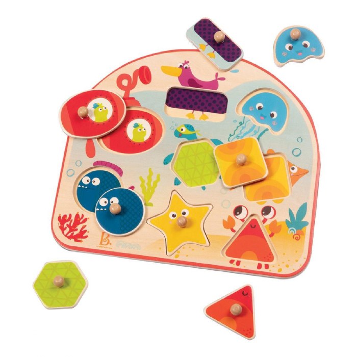 Alternate Image #1 of Sea Creatures Wooden Peg Puzzle