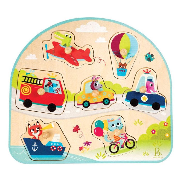 Primary Image of Vehicles On The Go! Wooden Peg Puzzle