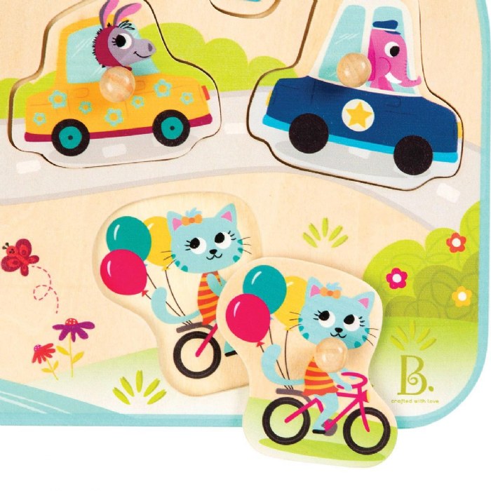 Alternate Image #1 of Vehicles On The Go! Wooden Peg Puzzle