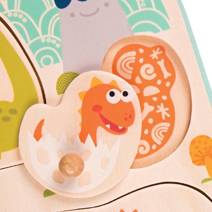 Alternate Image #1 of Stomping Dinos Wooden Peg Puzzle