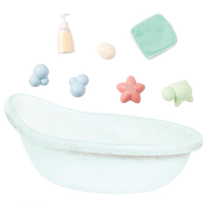 Alternate Image #1 of 14" Plush Water Play Baby Doll & Bathtub Set - African American