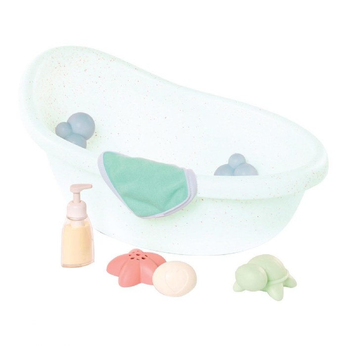 Alternate Image #1 of 14" Plush Water Play Baby Doll & Bathtub Set - African American