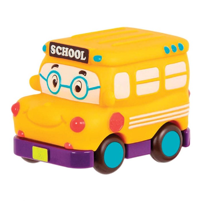 Alternate Image #1 of Mini Pull Back Vehicle Set 2 - Police Car, Hot Rod, and School Bus